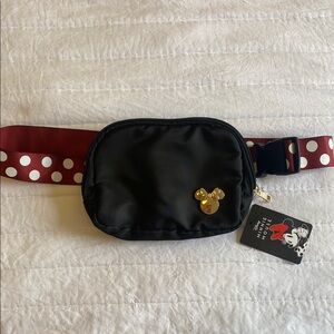 Disney Black and Red Minnie Fanny Pack with Polka Dot Strap